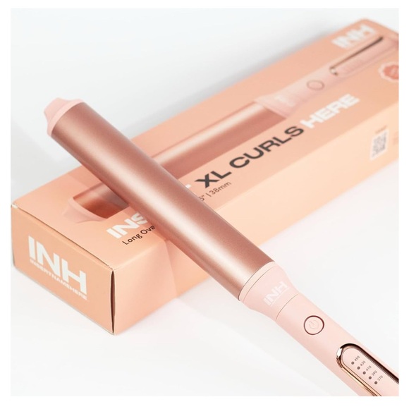 INH Hair Extra Long XL Oval Barrel Curling Iron Pink - Picture 1 of 2
